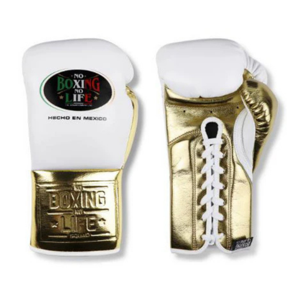 No Boxing No Life Glove - online, NBNL Boxing Gloves, Leather Gloves Limited Edition White/Gold