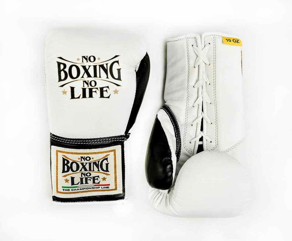 No Boxing No Life Glove - online, NBNL Boxing Gloves, Leather Gloves Limited Edition White/Black