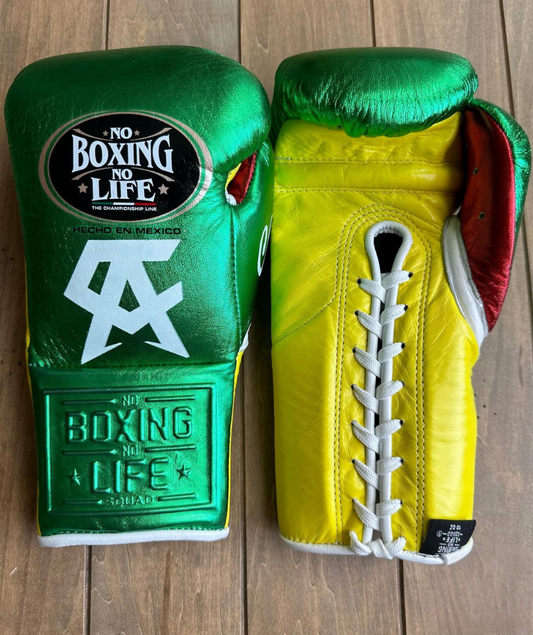 No Boxing No Life Glove - online, NBNL Boxing Gloves, Leather Gloves Limited Edition Green/Yellow