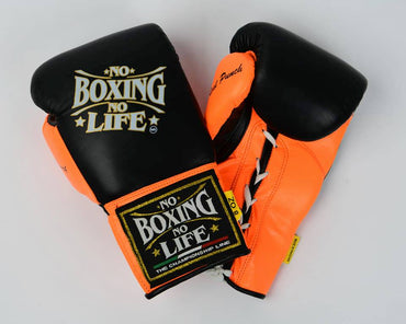 No Boxing No Life Glove - online, NBNL Boxing Gloves, Leather Gloves Limited Edition Black/Orange