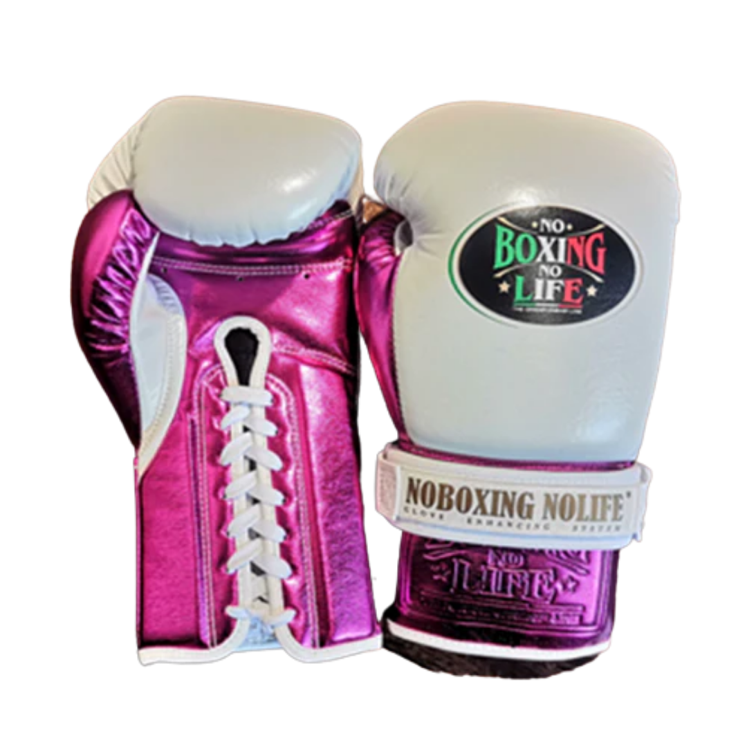 No Boxing No Life Glove - online, NBNL Boxing Gloves, Leather Gloves Limited Edition White/Pink