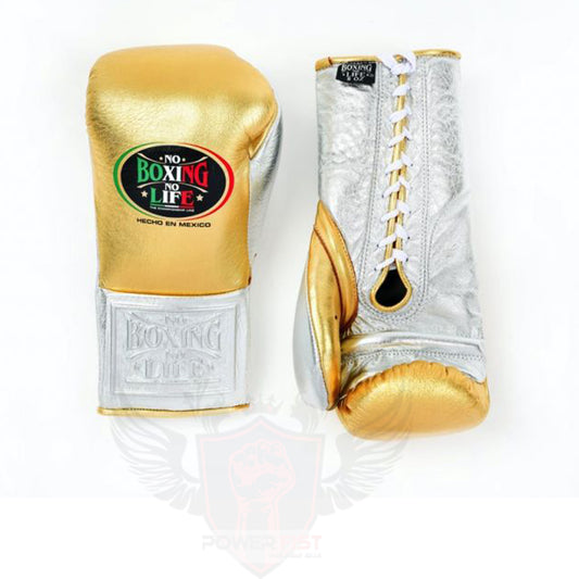 No Boxing No Life Glove - online, NBNL Boxing Gloves, Leather Gloves Limited Edition Gold/Silver