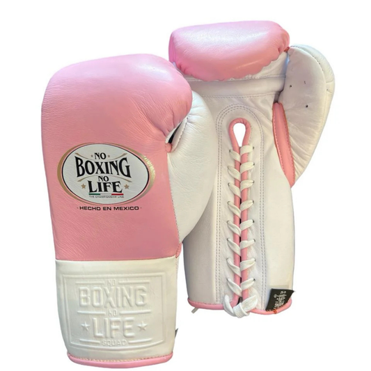 No Boxing No Life Glove - online, NBNL Boxing Gloves, Leather Gloves Limited Edition Pink/White