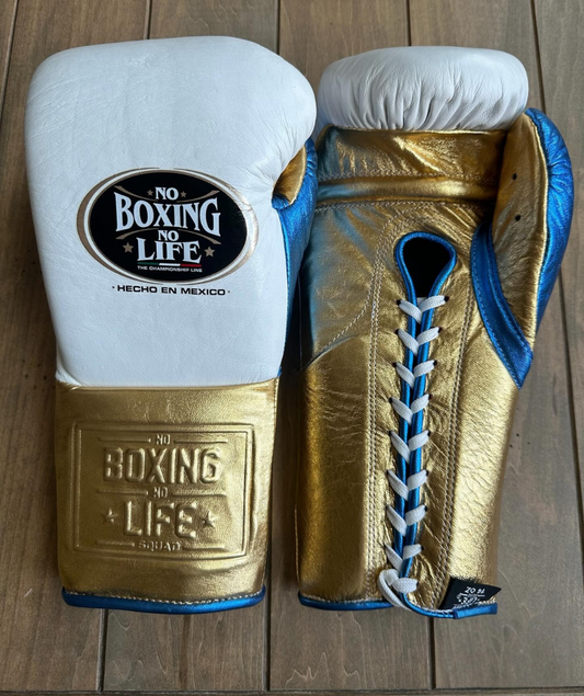 No Boxing No Life Glove - online, NBNL Boxing Gloves, Leather Gloves Limited Edition White/Gold