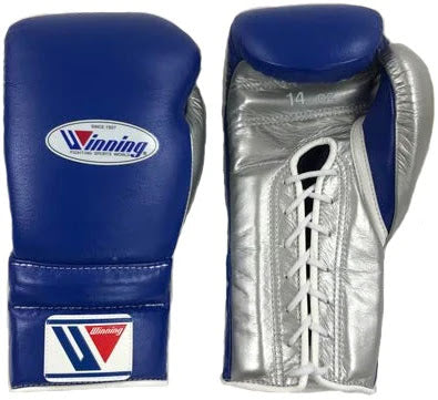 Winning boxing gloves, Blue/Silver christmas gift for mens Thanksgiving gifts for him