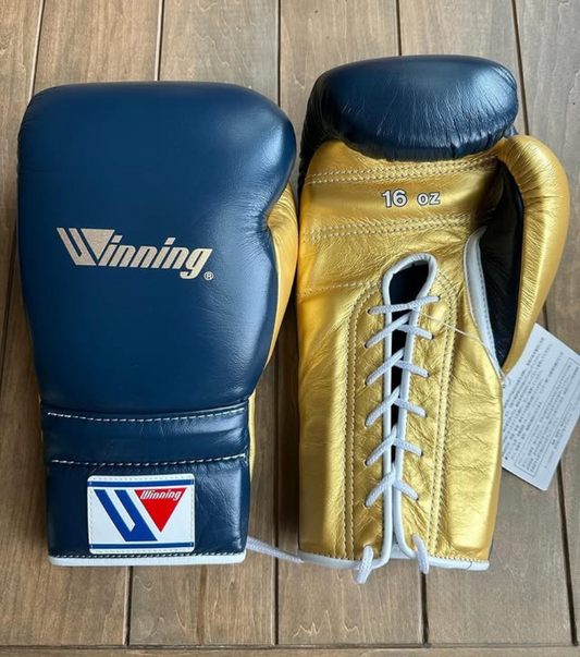 Winning boxing gloves, Blue/Gold christmas gift for mens Thanksgiving gifts for him