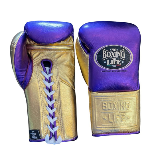 No Boxing No Life Glove - online, NBNL Boxing Gloves, Leather Gloves Limited Edition Purple/Gold