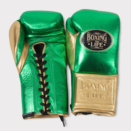 No Boxing No Life Glove - online, NBNL Boxing Gloves, Leather Gloves Limited Edition Green/Gold