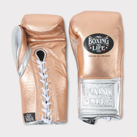 No Boxing No Life Glove - online, NBNL Boxing Gloves, Leather Gloves Limited Edition Peach/Silver