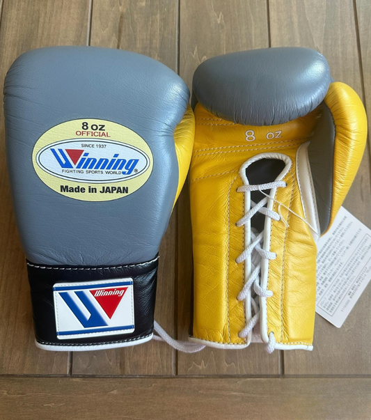 Winning boxing gloves, Grey/Yellow christmas gift for mens Thanksgiving gifts for him