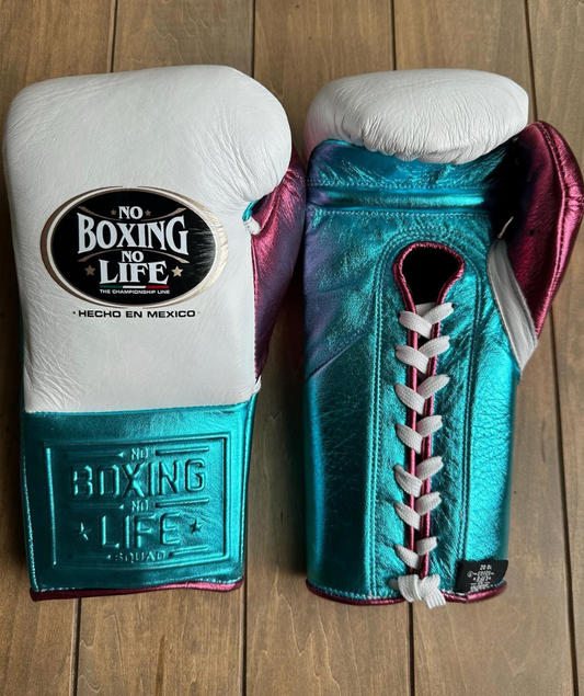No Boxing No Life Glove - online, NBNL Boxing Gloves, Leather Gloves Limited Edition White/Blue