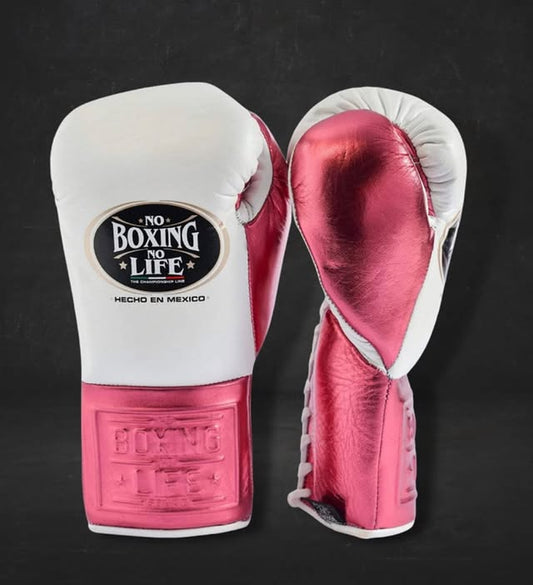 No Boxing No Life Glove - online, NBNL Boxing Gloves, Leather Gloves Limited Edition Pink/White