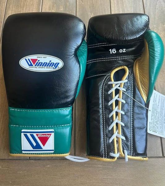 Winning boxing gloves, Black/Green christmas gift for mens Thanksgiving gifts for him