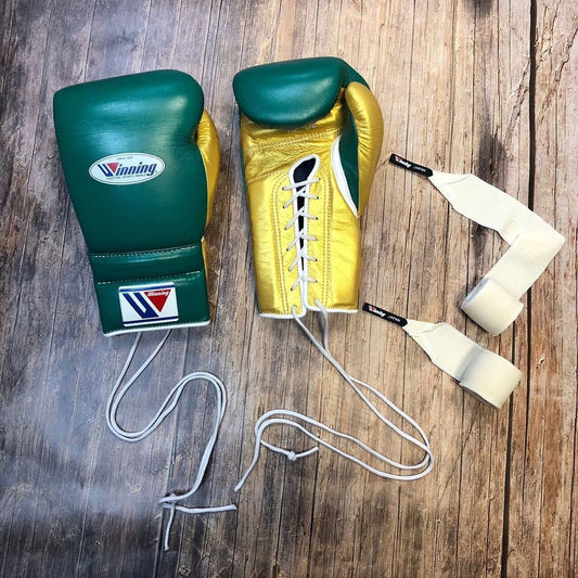 Winning boxing gloves, Green/Gold christmas gift for mens Thanksgiving gifts for him