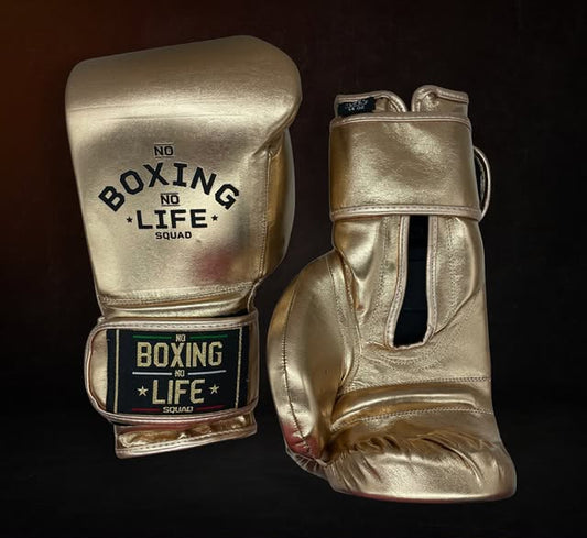 No Boxing No Life Glove - online, NBNL Boxing Gloves, Leather Gloves Limited Edition Light Gold