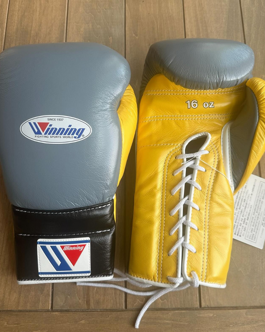 Winning boxing gloves, Grey/Yellow christmas gift for mens Thanksgiving gifts for him