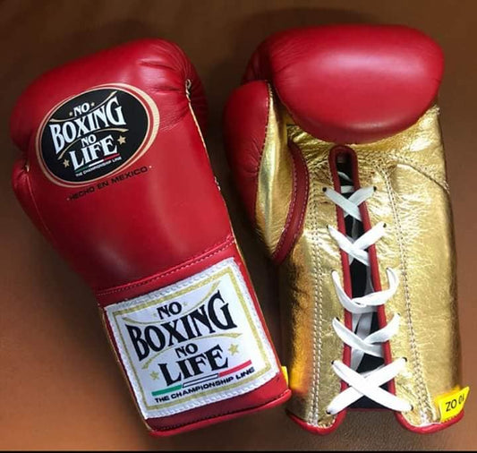 No Boxing No Life Glove - online, NBNL Boxing Gloves, Leather Gloves Limited Edition Red/Gold