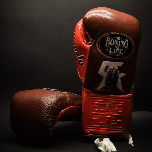 No Boxing No Life Glove - online, NBNL Boxing Gloves, Leather Gloves Limited Edition Brown/Orange