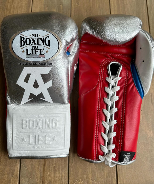 No Boxing No Life Glove - online, NBNL Boxing Gloves, Leather Gloves Limited Edition Silver/Red