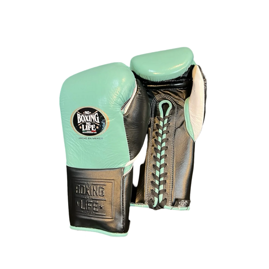 No Boxing No Life Glove - online, NBNL Boxing Gloves, Leather Gloves Limited Edition Sea Green/Black