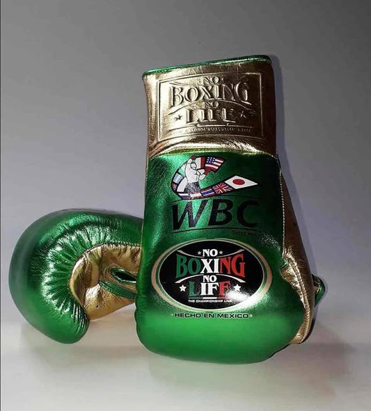 No Boxing No Life Glove - online, NBNL Boxing Gloves, Leather Gloves Limited Edition Green/Gold