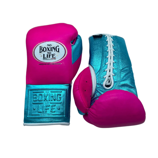 No Boxing No Life Glove - online, NBNL Boxing Gloves, Leather Gloves Limited Edition Pink/Blue