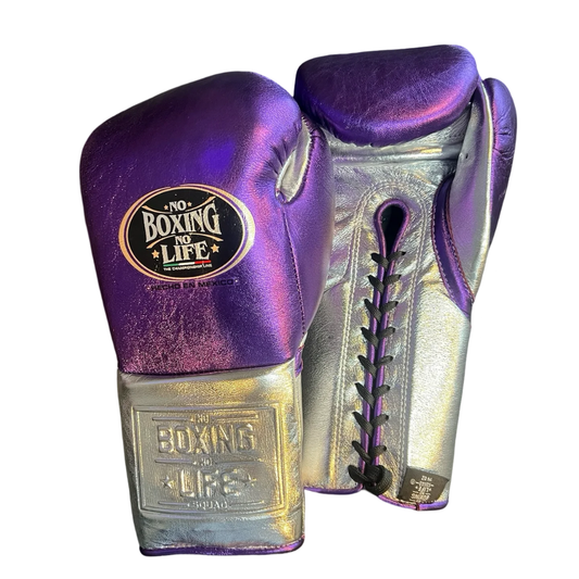 No Boxing No Life Glove - online, NBNL Boxing Gloves, Leather Gloves Limited Edition Purple/Silver
