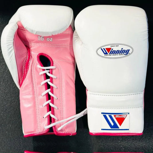 Winning boxing gloves, White/Pink christmas gift for mens Thanksgiving gifts for him