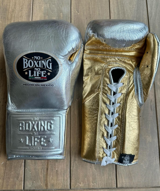 No Boxing No Life Glove - online, NBNL Boxing Gloves, Leather Gloves Limited Edition Silver/Gold