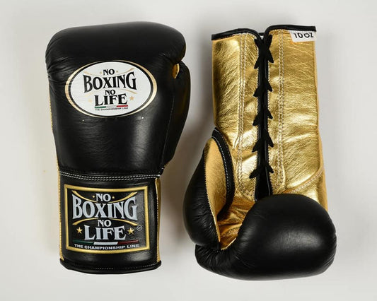 No Boxing No Life Glove - online, NBNL Boxing Gloves, Leather Gloves Limited Edition Black/Gold