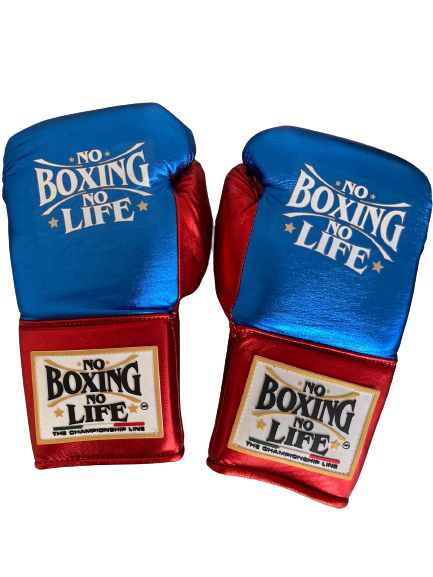 No Boxing No Life Glove - online, NBNL Boxing Gloves, Leather Gloves Limited Edition Blue/Red