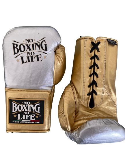 No Boxing No Life Glove - online, NBNL Boxing Gloves, Leather Gloves Limited Edition Silver/Gold