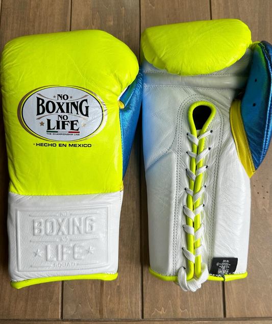 No Boxing No Life Glove - online, NBNL Boxing Gloves, Leather Gloves Limited Edition Yellow/White