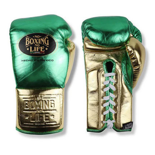 No Boxing No Life Glove - online, NBNL Boxing Gloves, Leather Gloves Limited Edition Green/Gold