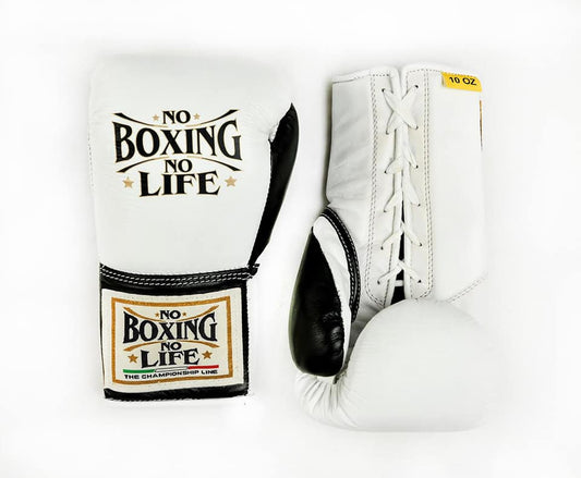No Boxing No Life Glove - online, NBNL Boxing Gloves, Leather Gloves Limited Edition White/Black