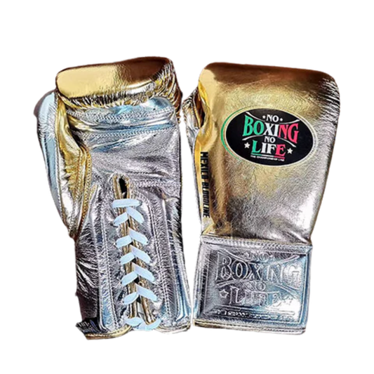 No Boxing No Life Glove - online, NBNL Boxing Gloves, Leather Gloves Limited Edition Gold/Silver