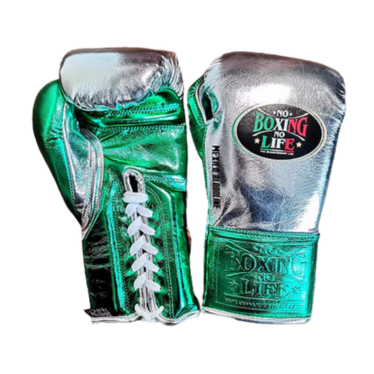 No Boxing No Life Glove - online, NBNL Boxing Gloves, Leather Gloves Limited Edition Silver/Green