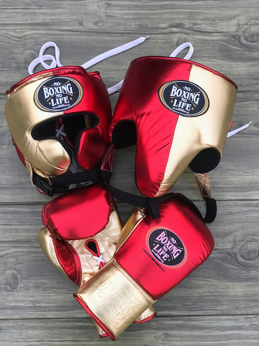No Boxing No Life set, NBNL RED/GOLD Boxing set, No Boxing No Life Head Guard