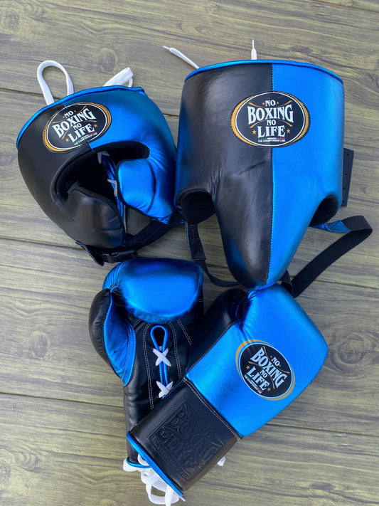 No Boxing No Life set, NBNL Black/Blue Boxing set, No Boxing No Life Head Guard