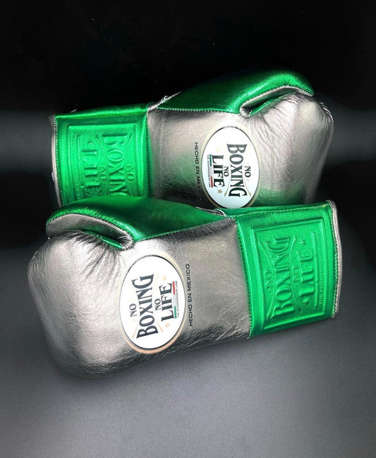 No Boxing No Life Glove - online, NBNL Boxing Gloves, Leather Gloves Limited Edition Green/Silver