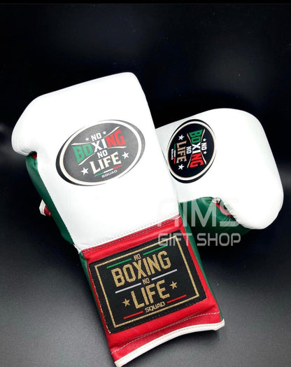 No Boxing No Life Glove - online, NBNL Boxing Gloves, Leather Gloves Limited Edition White/Green