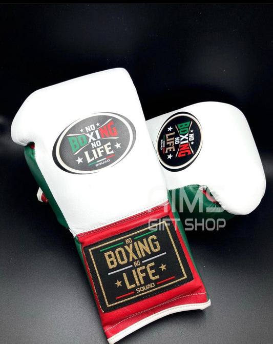 No Boxing No Life Glove - online, NBNL Boxing Gloves, Leather Gloves Limited Edition White/Green