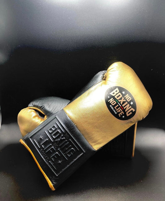 No Boxing No Life Glove - online, NBNL Boxing Gloves, Leather Gloves Limited Edition Gold/Black