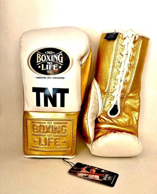 No Boxing No Life Glove - online, NBNL Boxing Gloves, Leather Gloves Limited Edition Gold/White