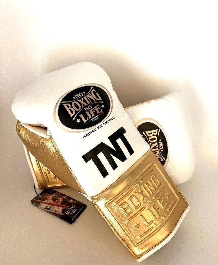 No Boxing No Life Glove - online, NBNL Boxing Gloves, Leather Gloves Limited Edition Gold/White