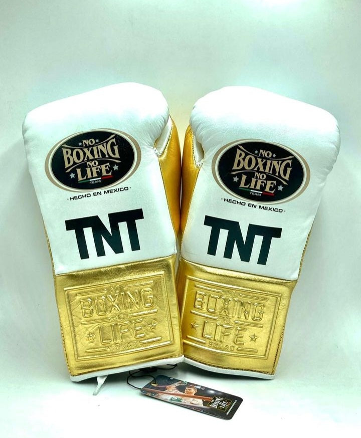 No Boxing No Life Glove - online, NBNL Boxing Gloves, Leather Gloves Limited Edition Gold/White
