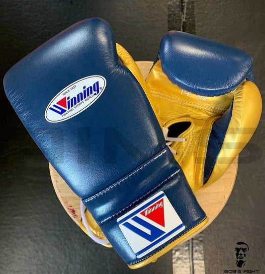 Winning boxing gloves, Blue/Gold christmas gift for mens Thanksgiving gifts for him