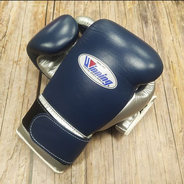 Winning boxing gloves, Blue/Silver christmas gift for mens Thanksgiving gifts for him