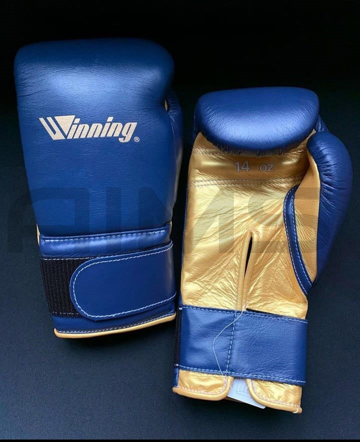Winning boxing gloves, Blue/Gold christmas gift for mens Thanksgiving gifts for him