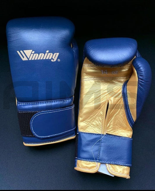 Winning boxing gloves, Blue/Gold christmas gift for mens Thanksgiving gifts for him